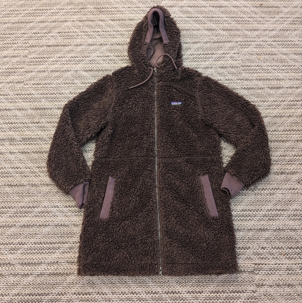 Patagonia Dusty Mesa Parka Jacket Deep Pile Fleece Sherpa Hooded Women's Small